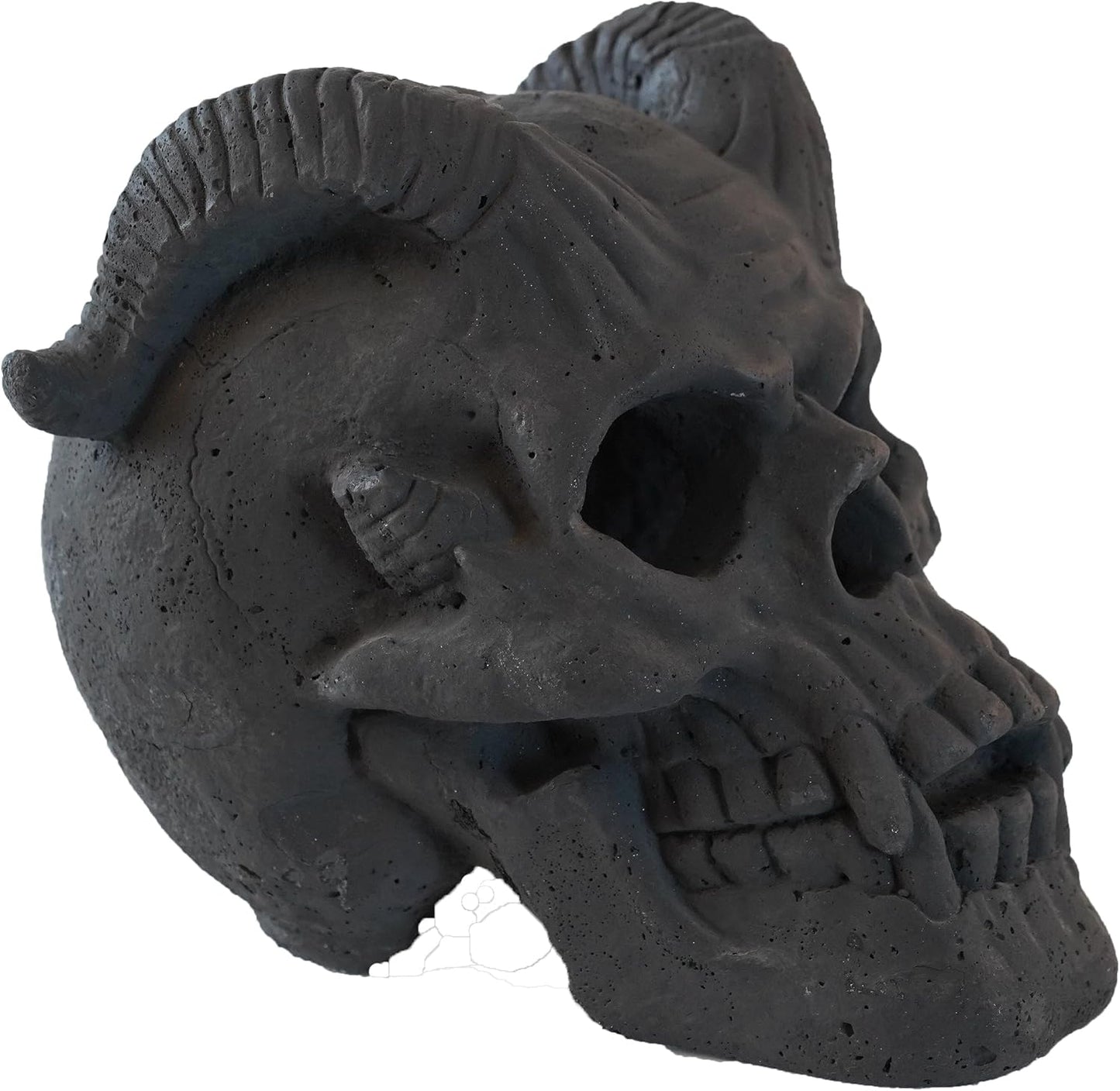 Fire Pit Skull Refractory Materials Fireproof Imitated Human Skull Decoration Gas Log for Indoors Outdoors Campfire,Fireplace, Halloween Party Decor, 1 Pack-Goat