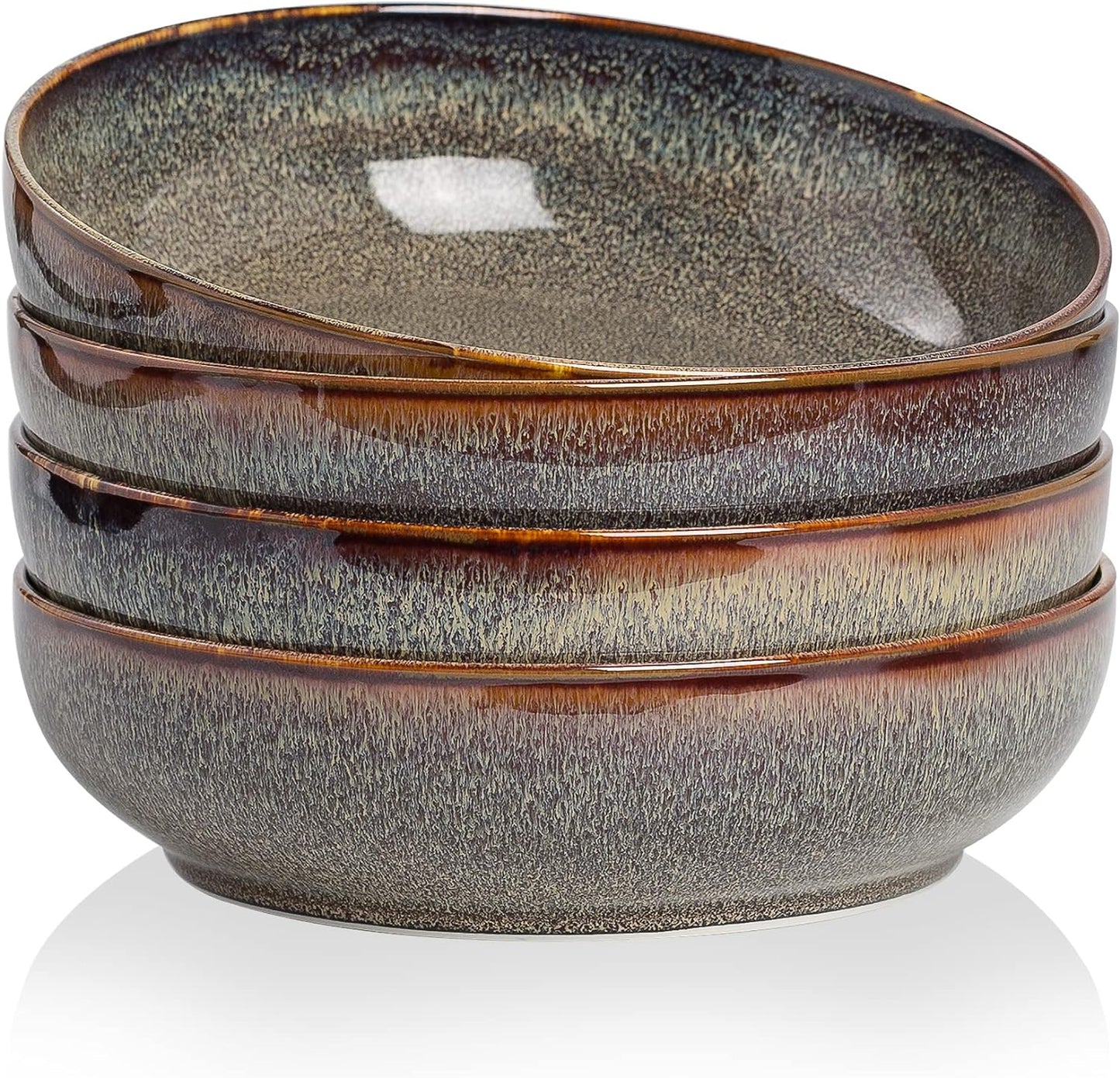 KYBSCZ 30oz Ceramic bowls set of 4-8" serving bowls for Kitchen,Pasta,Salad-Dishwasher & Microwave Safe Perfect for Housewarming, Thanksgiving, Christmas