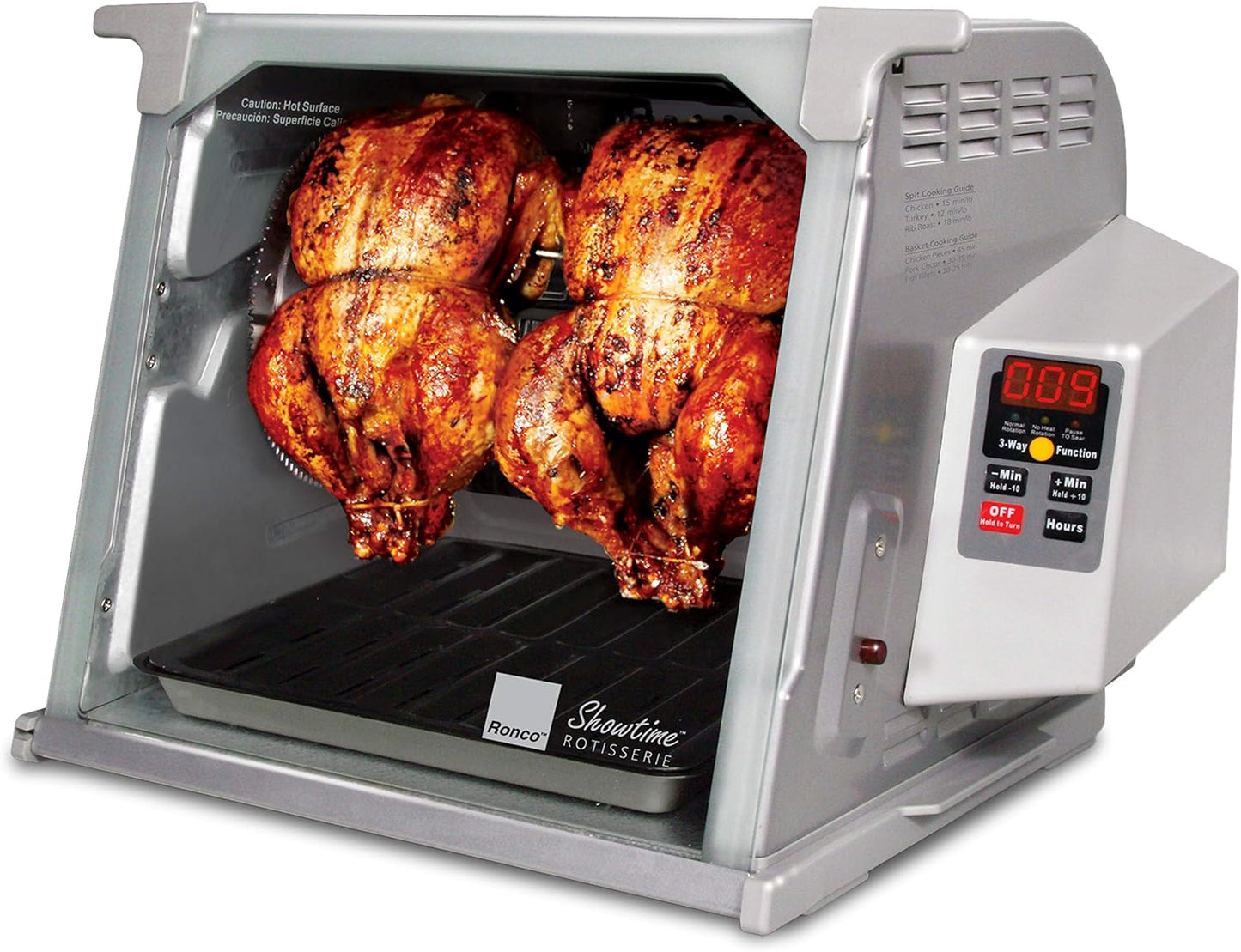Ronco Digital Rotisserie Oven, Platinum Digital Design, Large Capacity (12lbs) Countertop Oven, Multi-Purpose Basket for Versatile Cooking