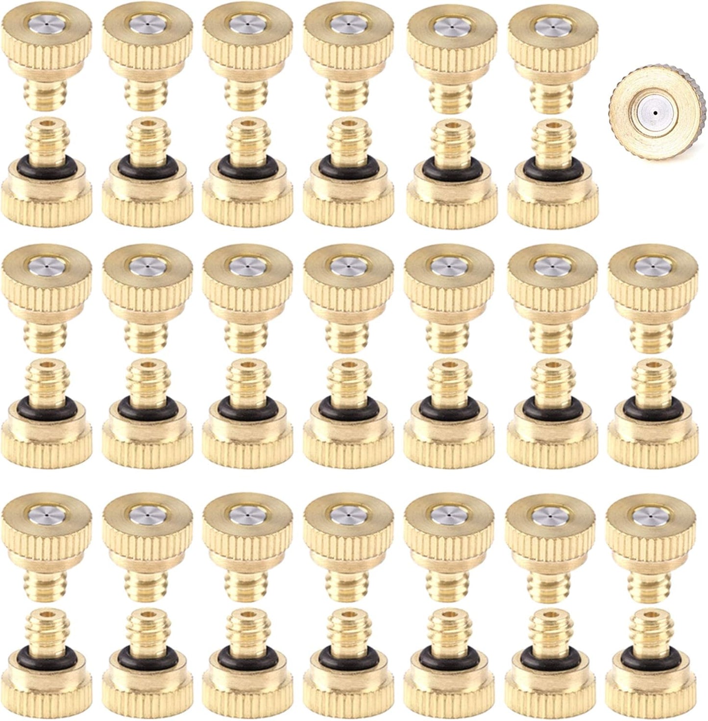 Pfeilzieher Brass misting nozzles misting Water Mister Nozzle for Garden Patio Greenhouse Outdoor Cooling Mister System 0 016 Orifice 0 4mm Thread UNC 10 24 40pcs