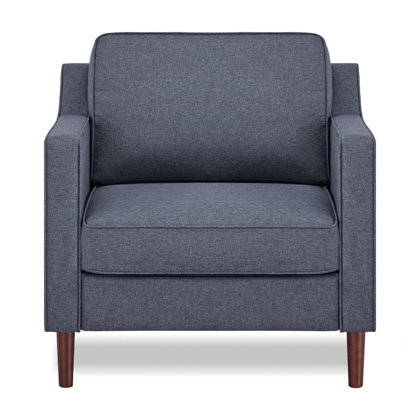 A&D Home Sedona Dark Gray Faux Linen Modern Accent Chair, Upholstered Contemporary Lounge Armchair