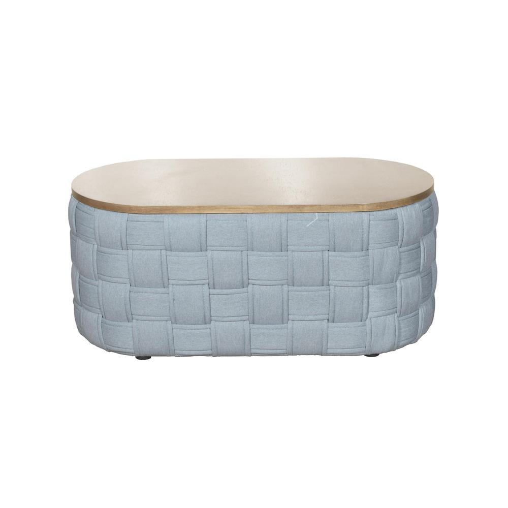 Acme Furniture Saree Coffee Table, Light Teal Chenille