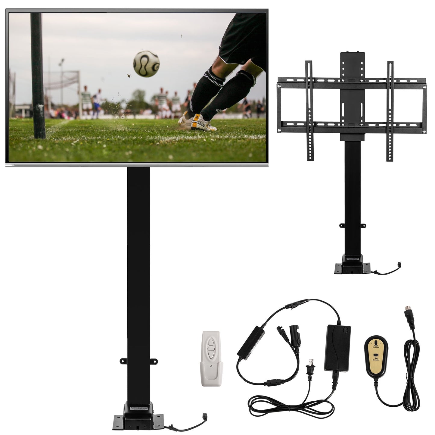 BENTISM Motorized Height Adjustable TV Lift for 32-70" TVs with Remote, 154lbs Capacity
