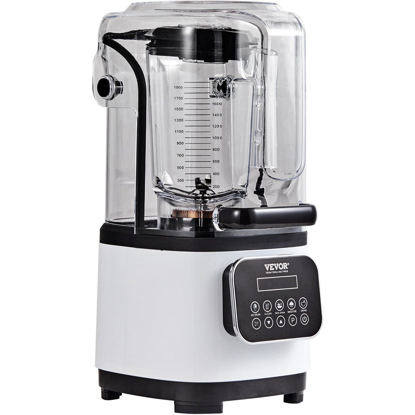 Commercial Blender 68 oz, 9-Speed Stainless Steel with Ice Crush Function, for Smoothies, Shakes & Puree – White