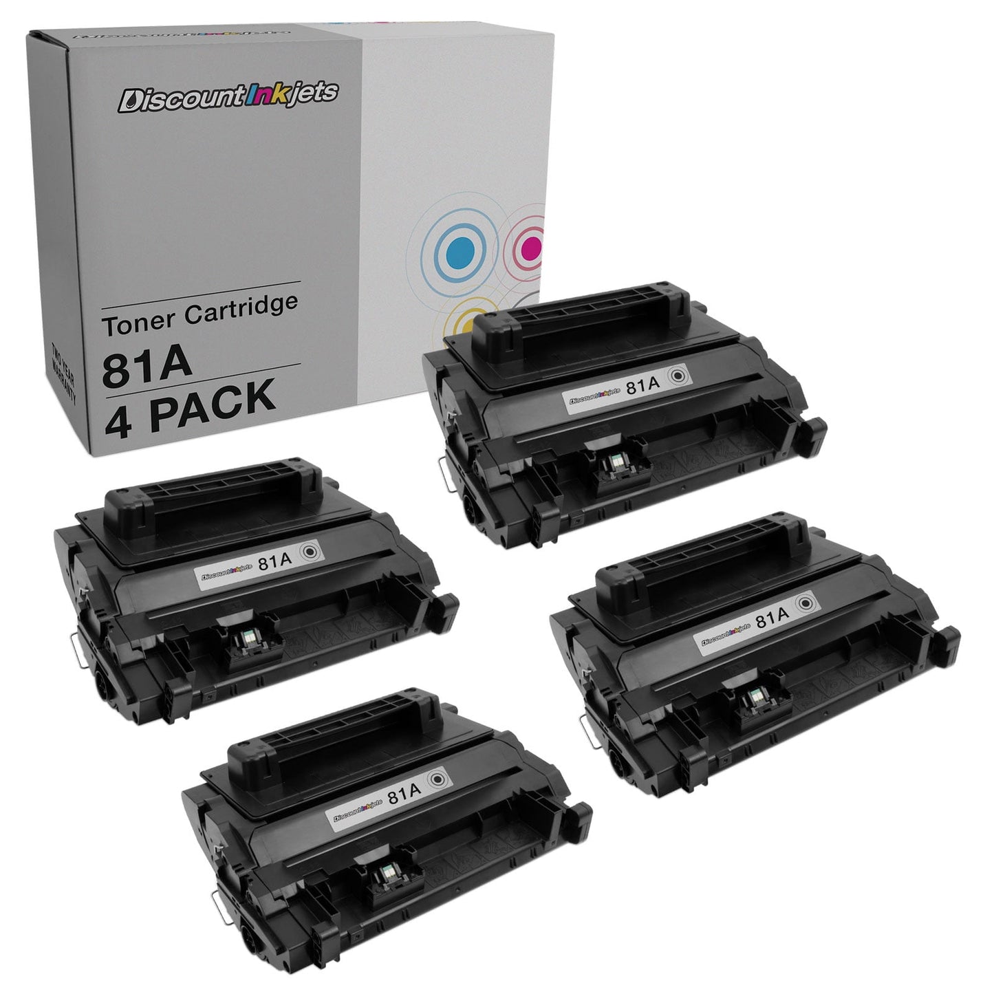 DI Compatible HP 81A CF281A Toner Cartridge Replacement (Black, 4-Pack) Compatible with LaserJet Flow MFP M630z, M604dn, M604n, M605dh, M605dn, M605n,