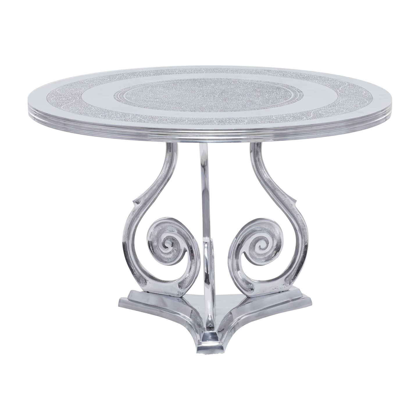 DecMode 31"W, 21"H Aluminum Traditional Coffee Table, Silver, 1-Piece