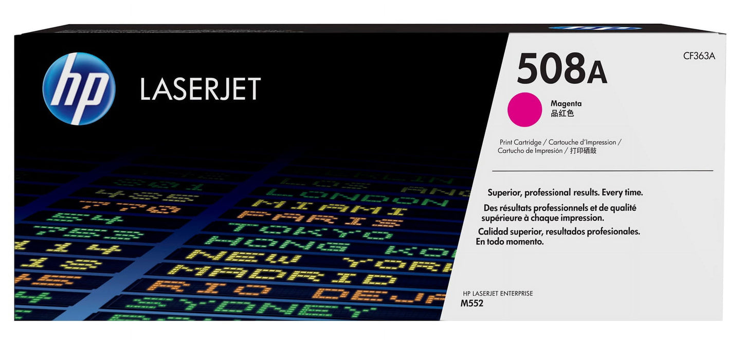 HP 508A Magenta Original LaserJet Toner Cartridge, ~5,000 pages, CF363A