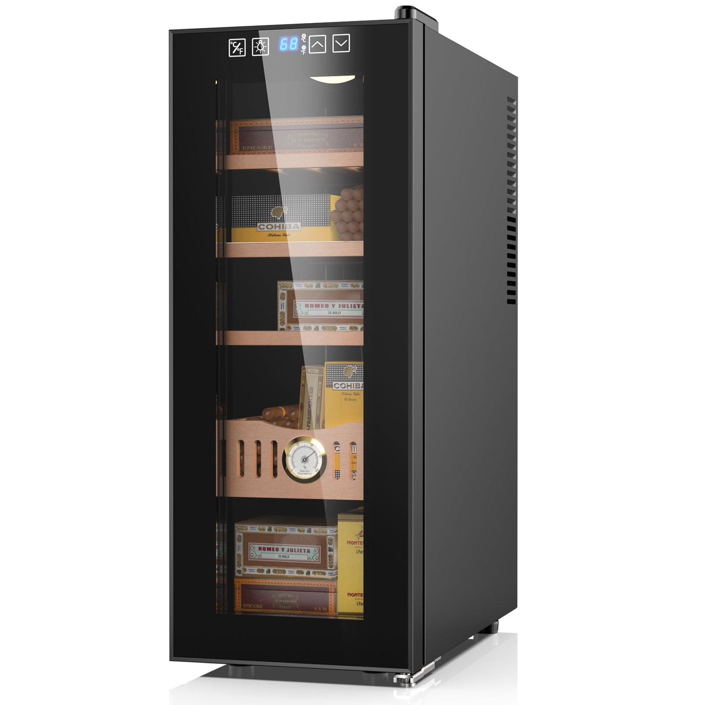 Joreek 35L Electric Cigar Humidors Refrigerators for 250 Counts, Cooling Control System,with Digital Hygrometer, Spanish Cedar Lined Cigar Box,Father's Day Gift for Men