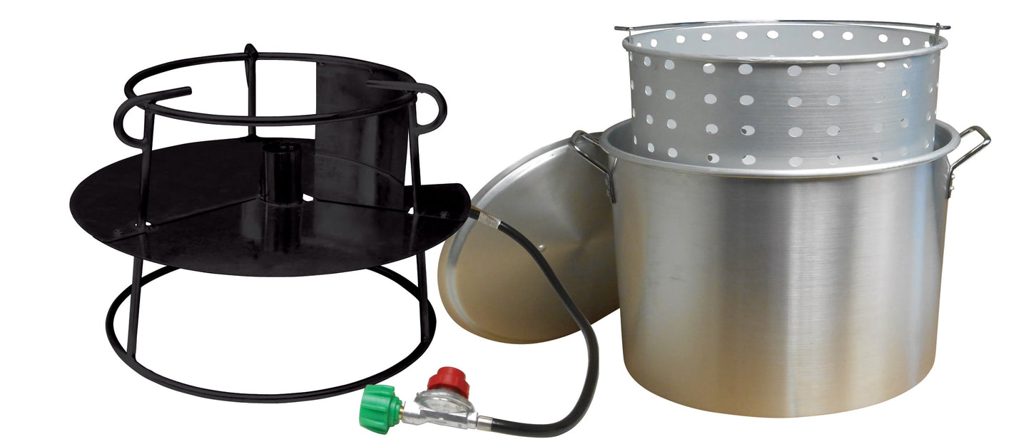 King Kooker # 6013N Portable Propane Outdoor Boiling Pk 60 Qt. Aluminum Pot Basket Lid & Jet Burner