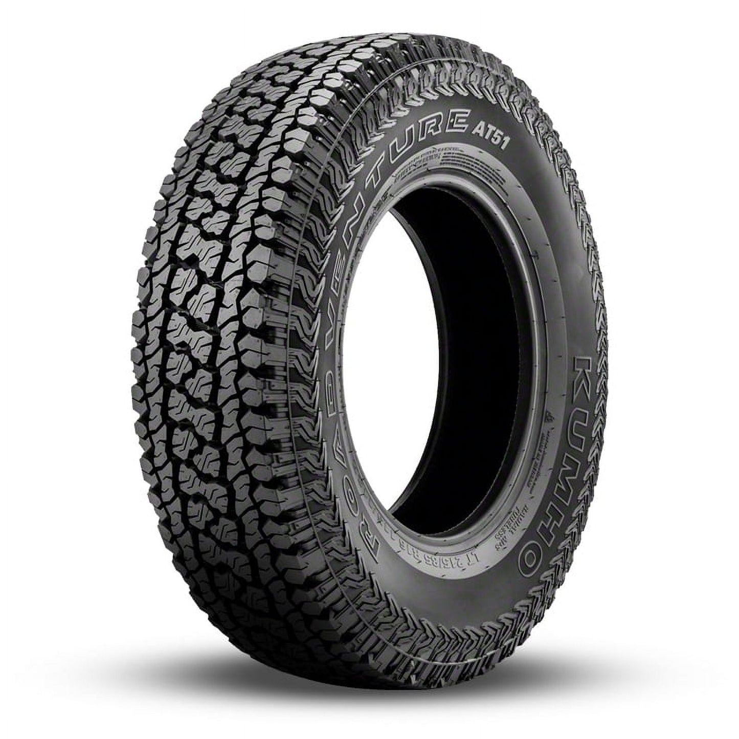 Kumho Road Venture AT51 All Terrain P275/65R18 114T Light Truck Tire Fits: 2019-23 Chevrolet Silverado 1500 LT Trail Boss, 2004-14 Ford F-150 FX4
