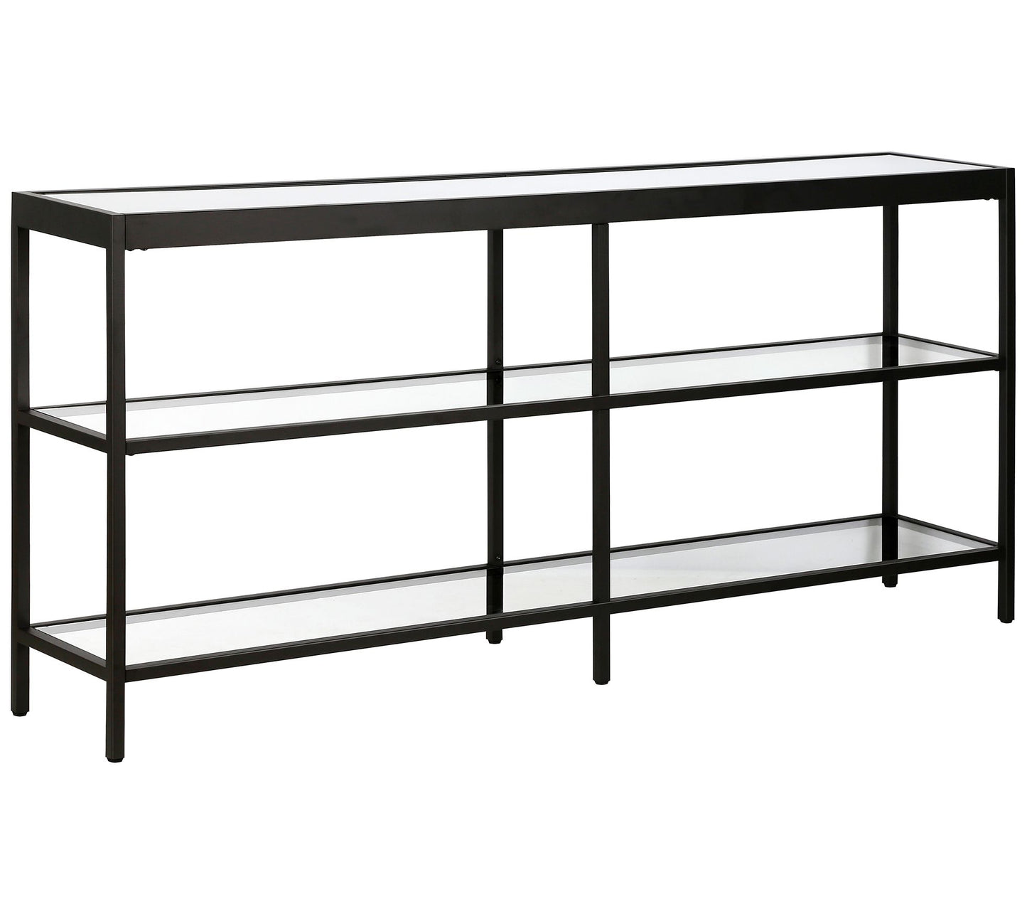 Hudson & Canal 64" Console Table With TemperedGlass Shelves
