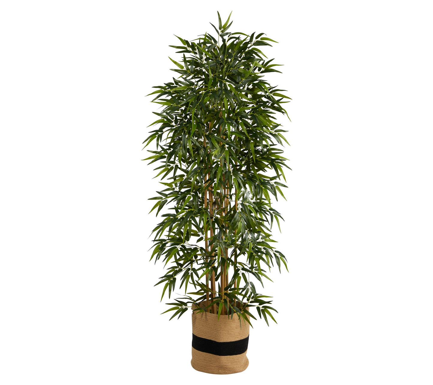 6' Bamboo Tree in Natural Cotton Planter by Nearly Natural