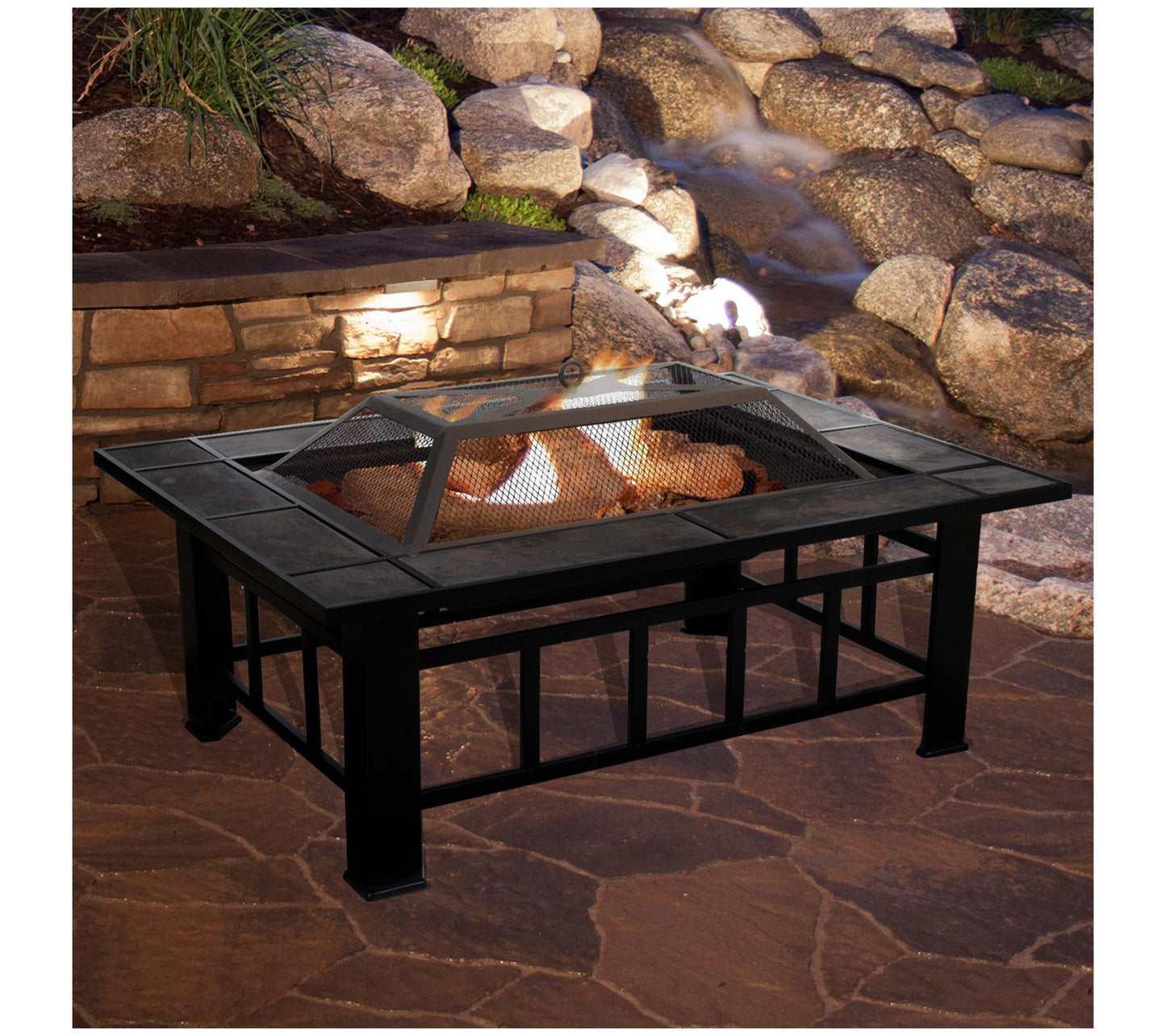 Nature Spring 37" Fire Pit- Marble Tile Design