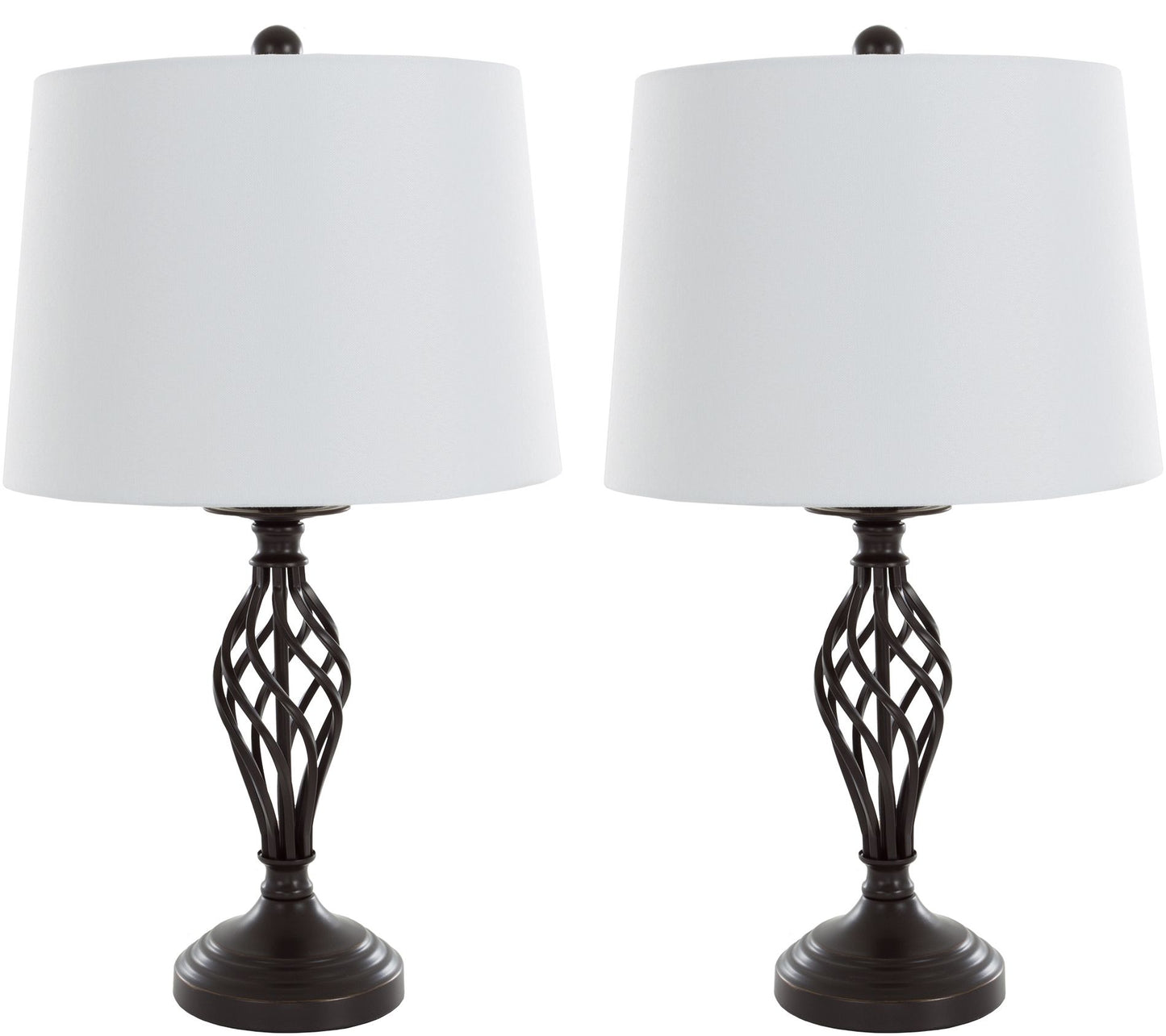 Lavish Home Table Lamps Set of 2, Spiral Cage Design