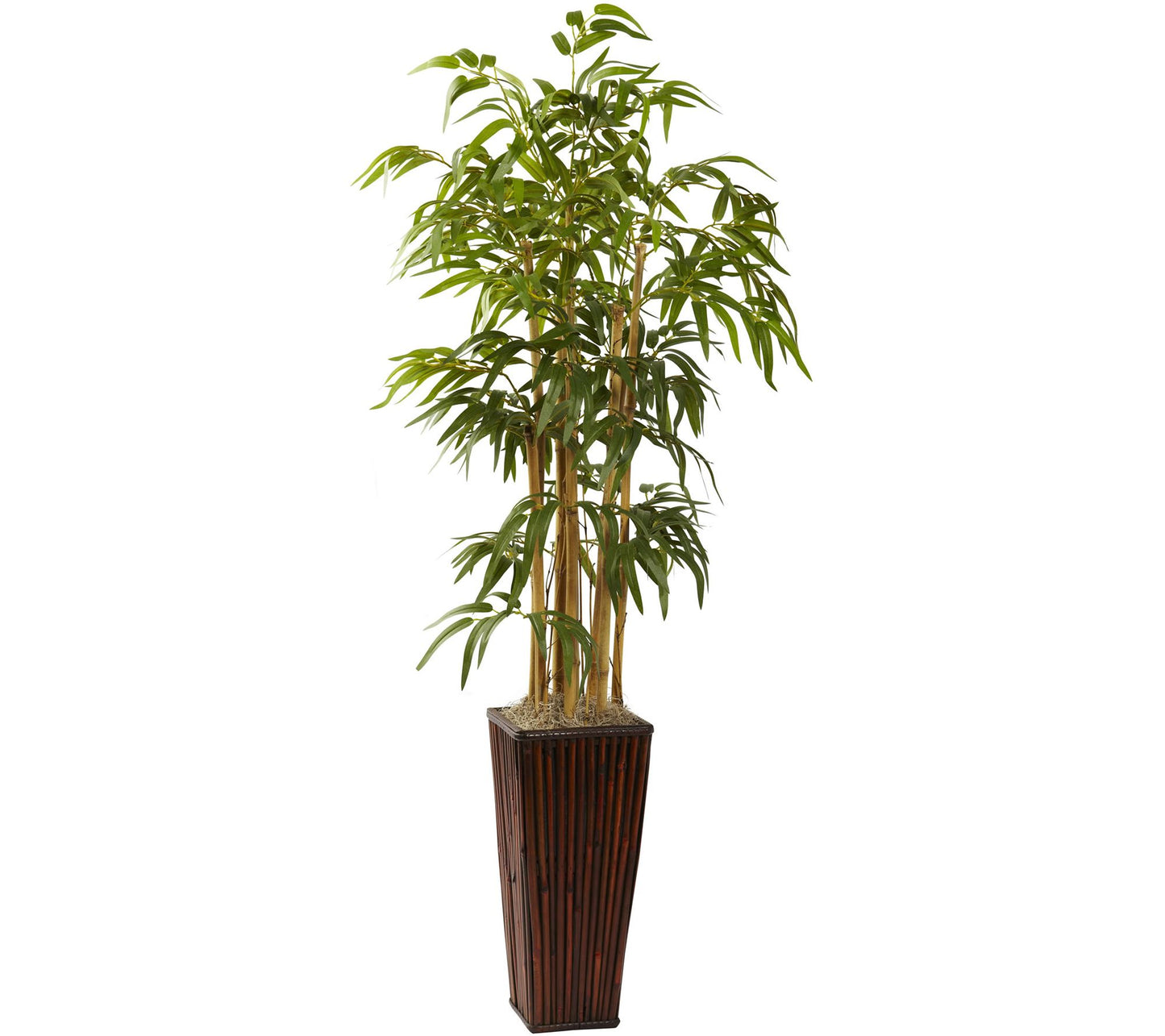 4' Bamboo with Decorative Planter by Nearly Natural