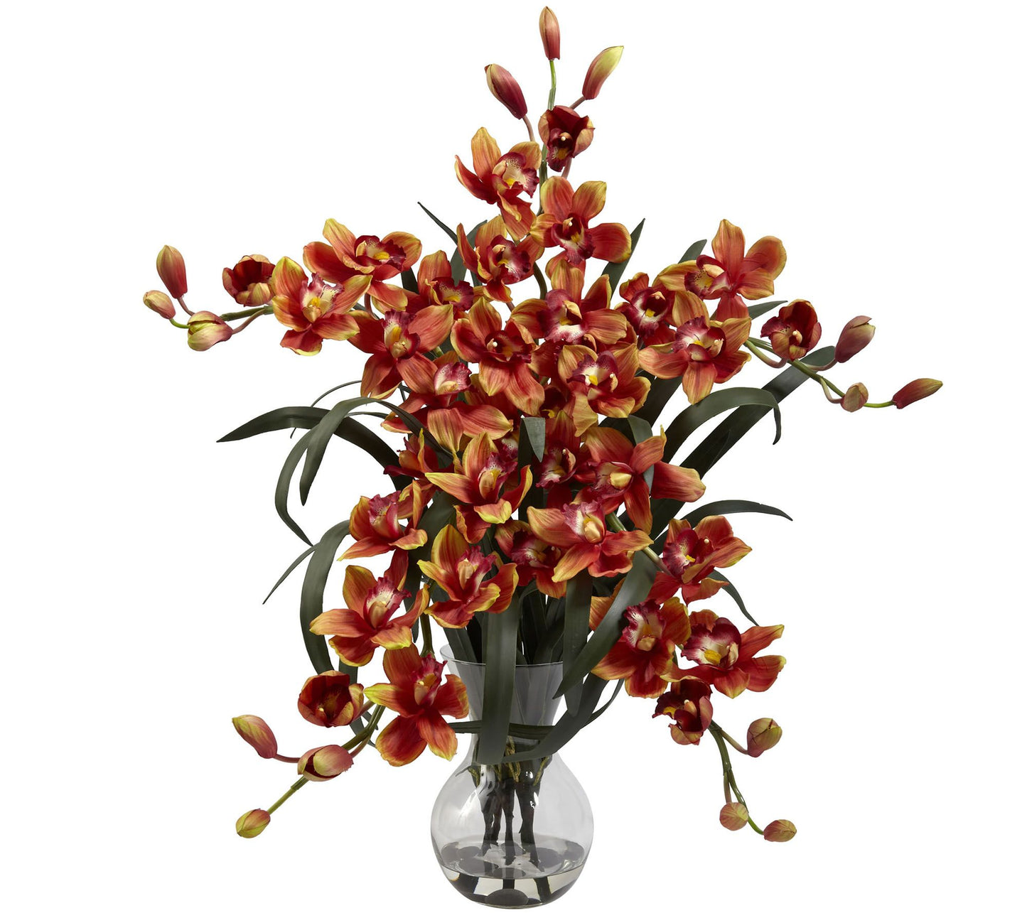 Large Cymbidium Silk Flower Arrangement by Nearly Natural