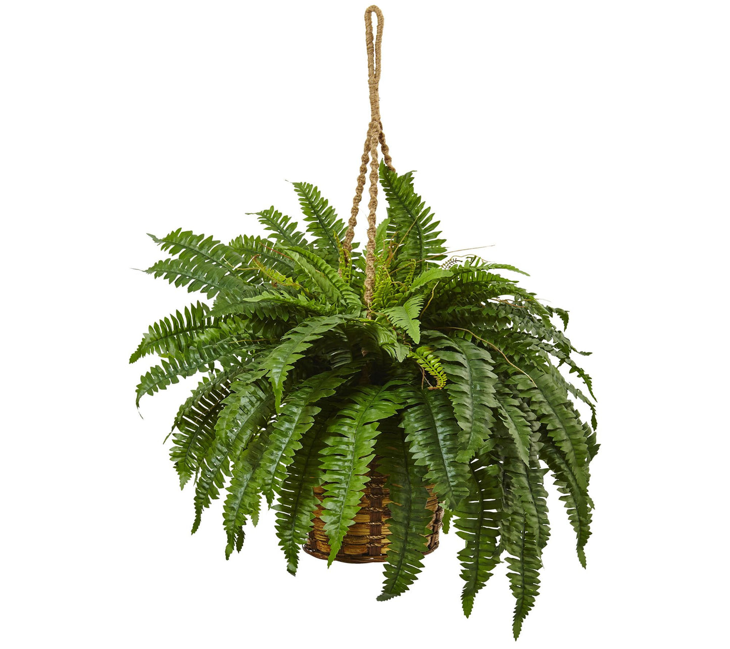 Boston Fern Hanging Basket by Nearly Natural