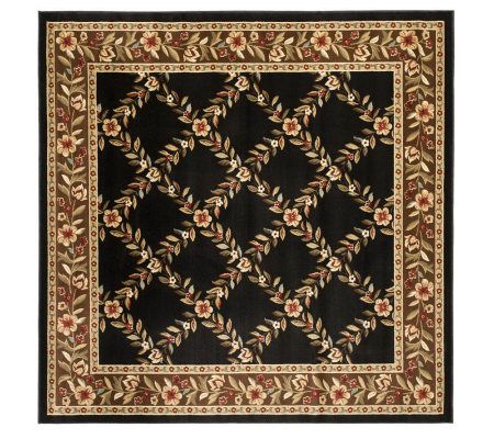 Lyndhurst Open Floral Power Loomed 6'7" X 6'7"Square Rug