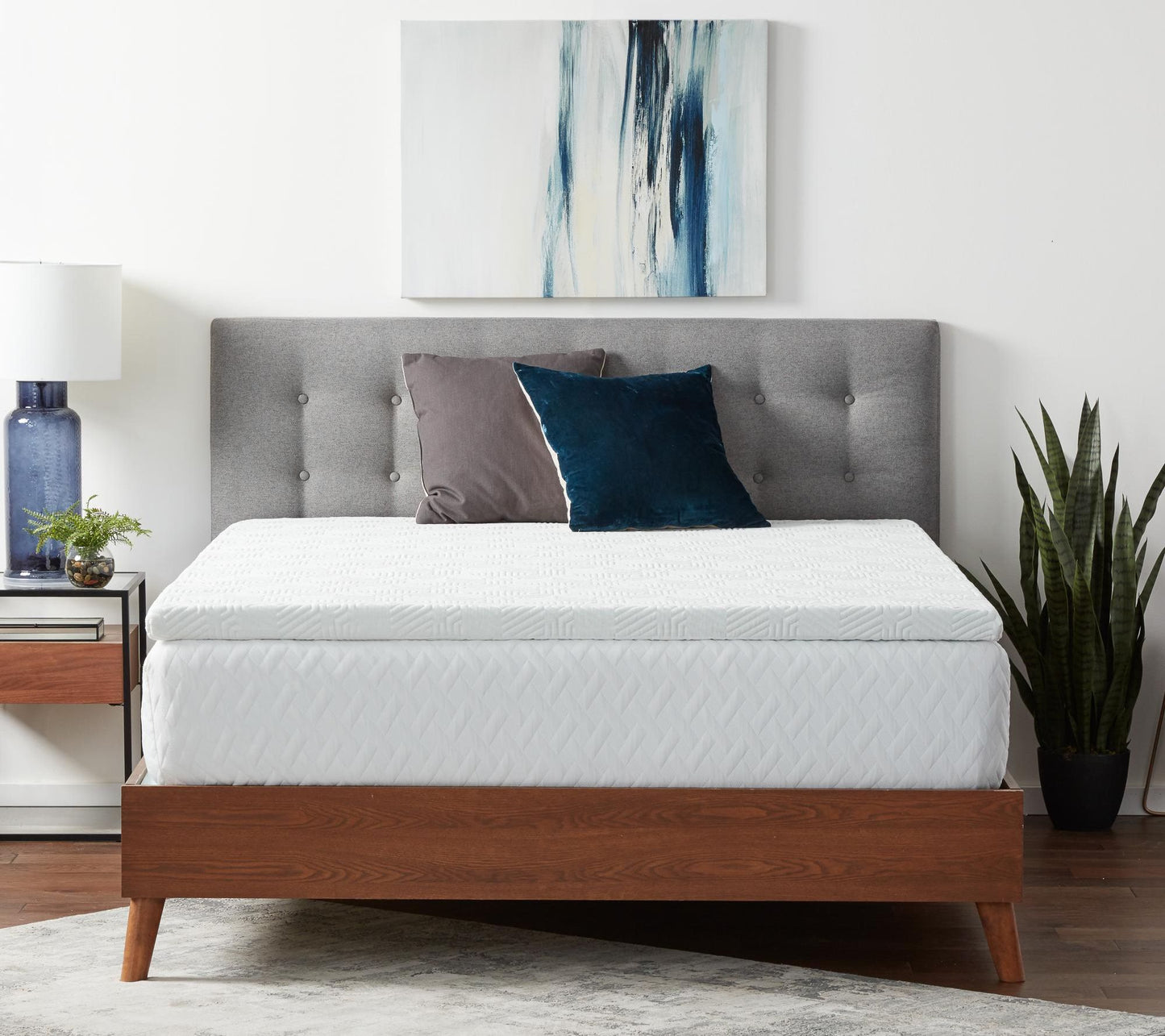 Lucid Comfort Collection 2" Gel Topper with Cover, Queen