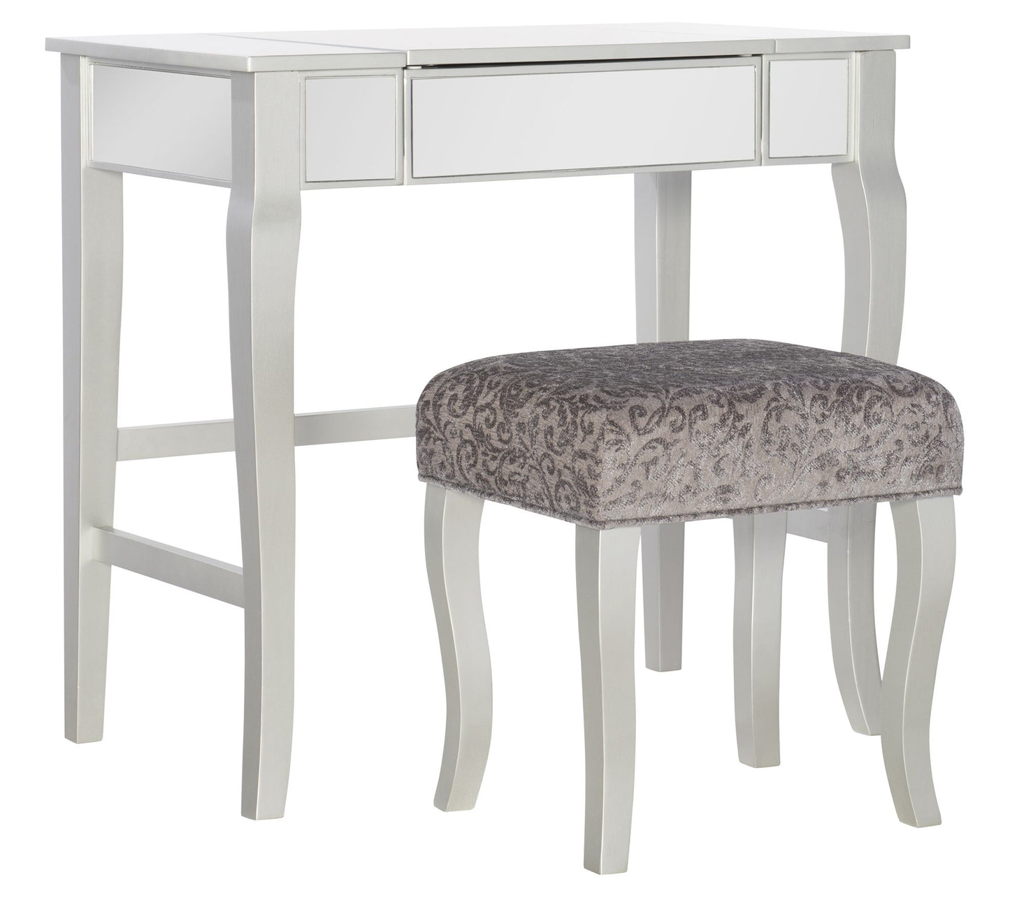 Linon Home Kayla Lift Top Bedrrom Vanity Set W/Mirror & Stool