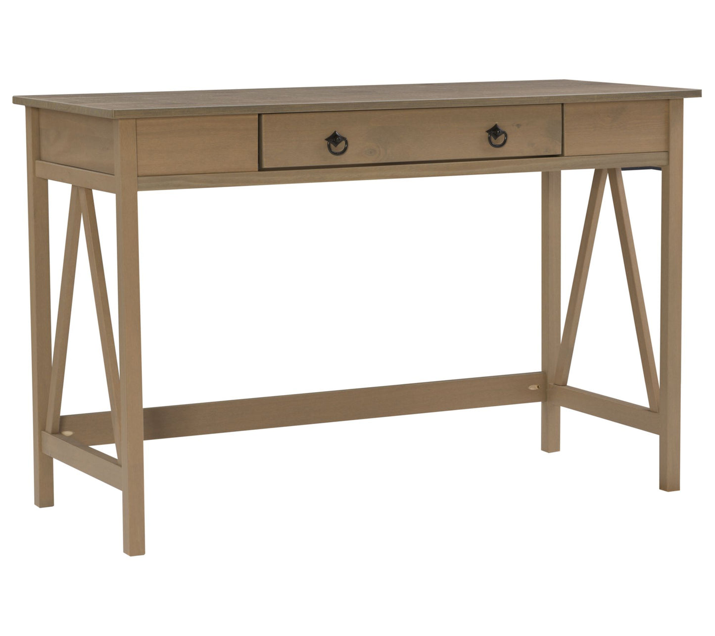 Linon Home Hollis Driftwood Home Office Desk w/Wide Drawer