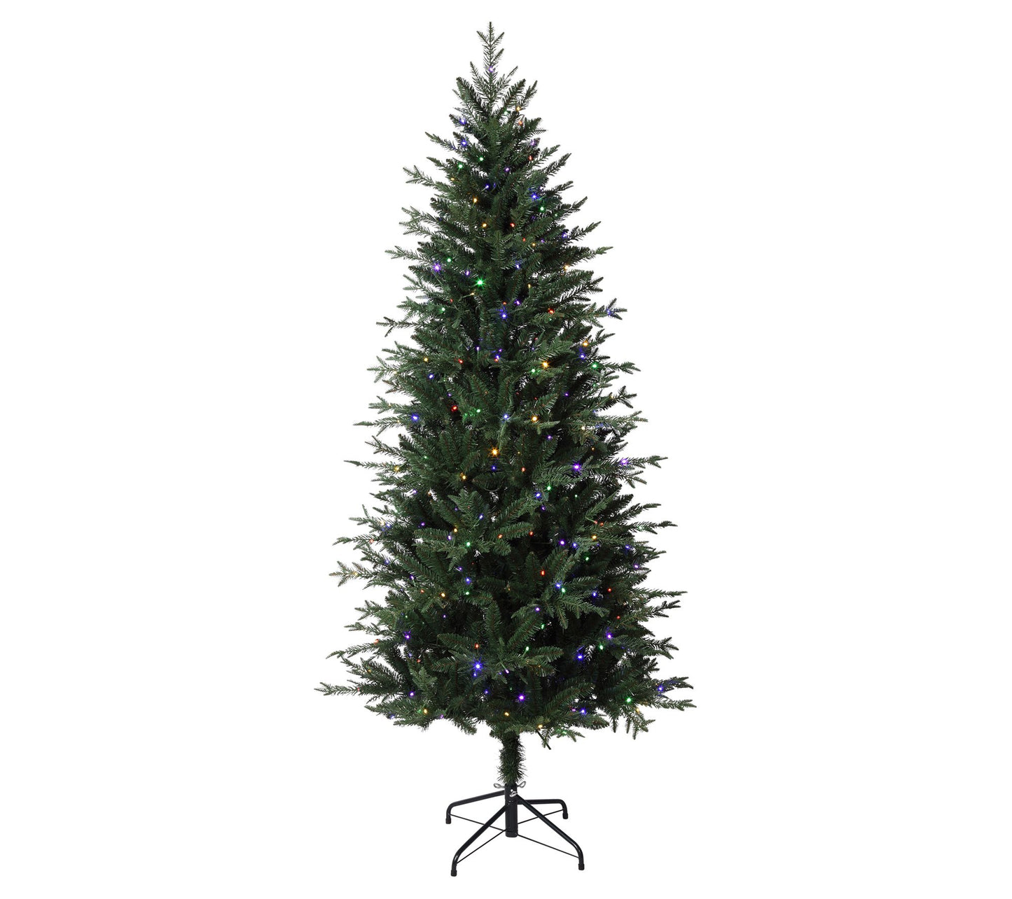 Haute Decor 6.5' Slim Ashville Fir w/Color Changing LED Lights