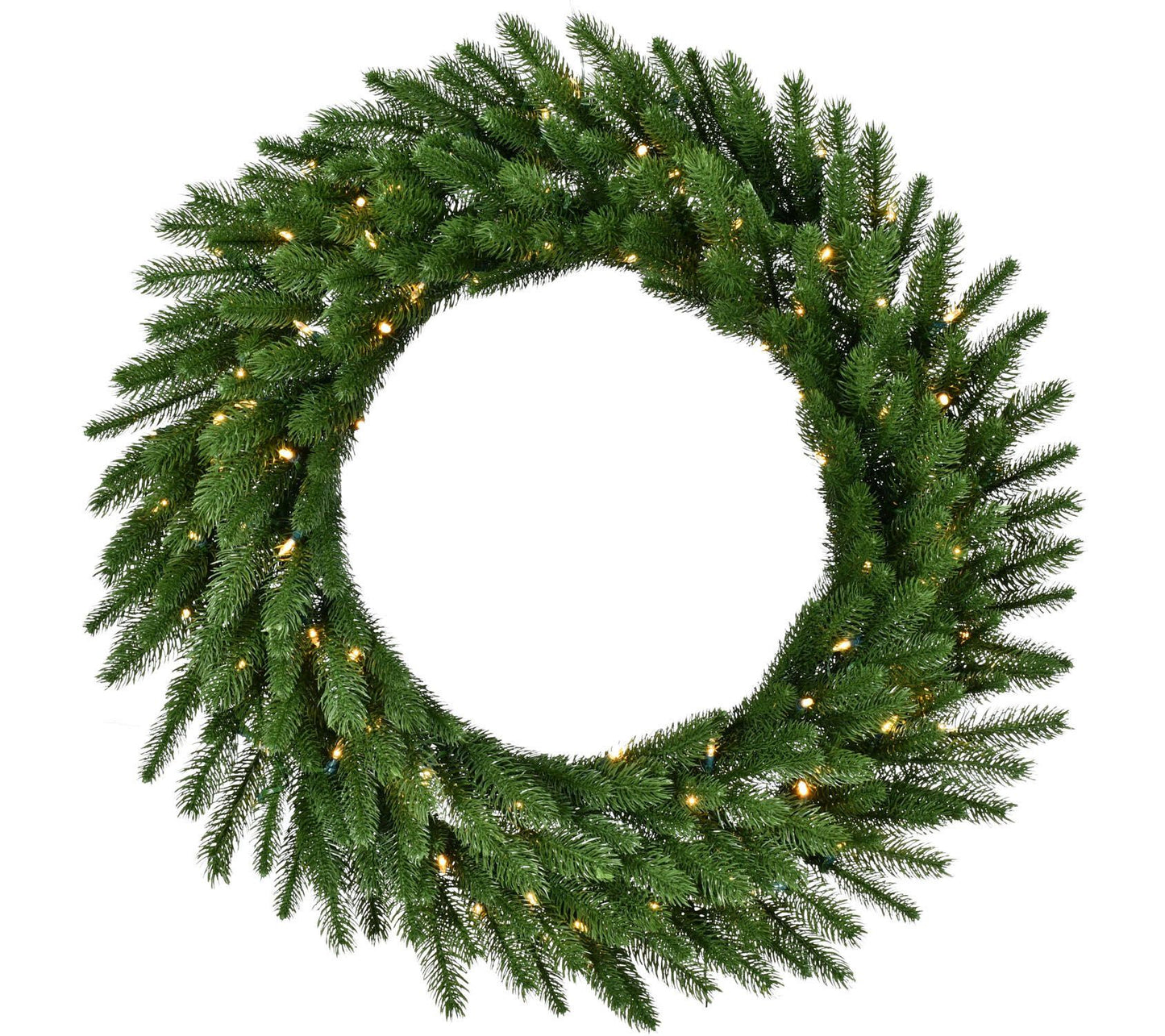 Fraser Hill Farm 36" Green Fir Wreath with Warm White LED