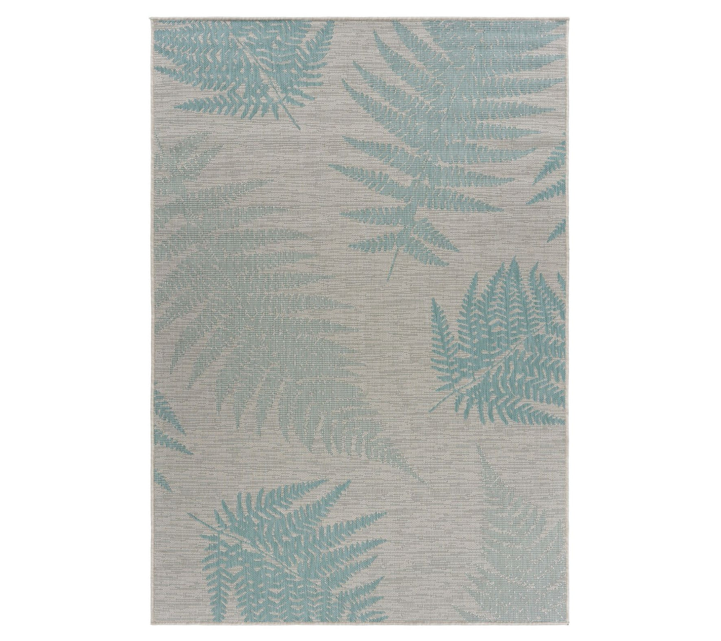 Homeroots 63"x87" Fern Leaves Indoor Outdoor Area Rug