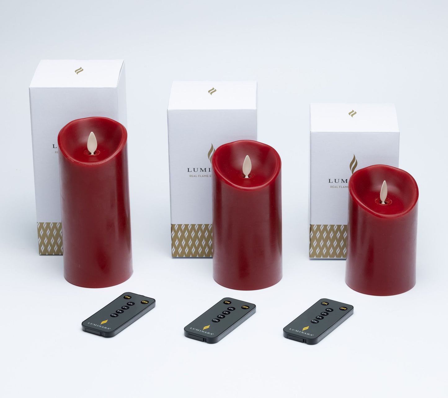 Luminara Set of (3) 4.5", 5.5" & 6.5" Flameless Candle Garden