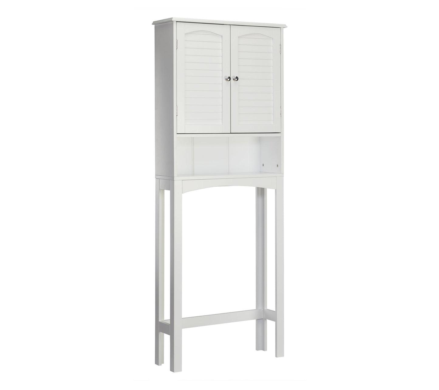 Teamson Home Wooden Space Saver w/Shutter Style Doors - White