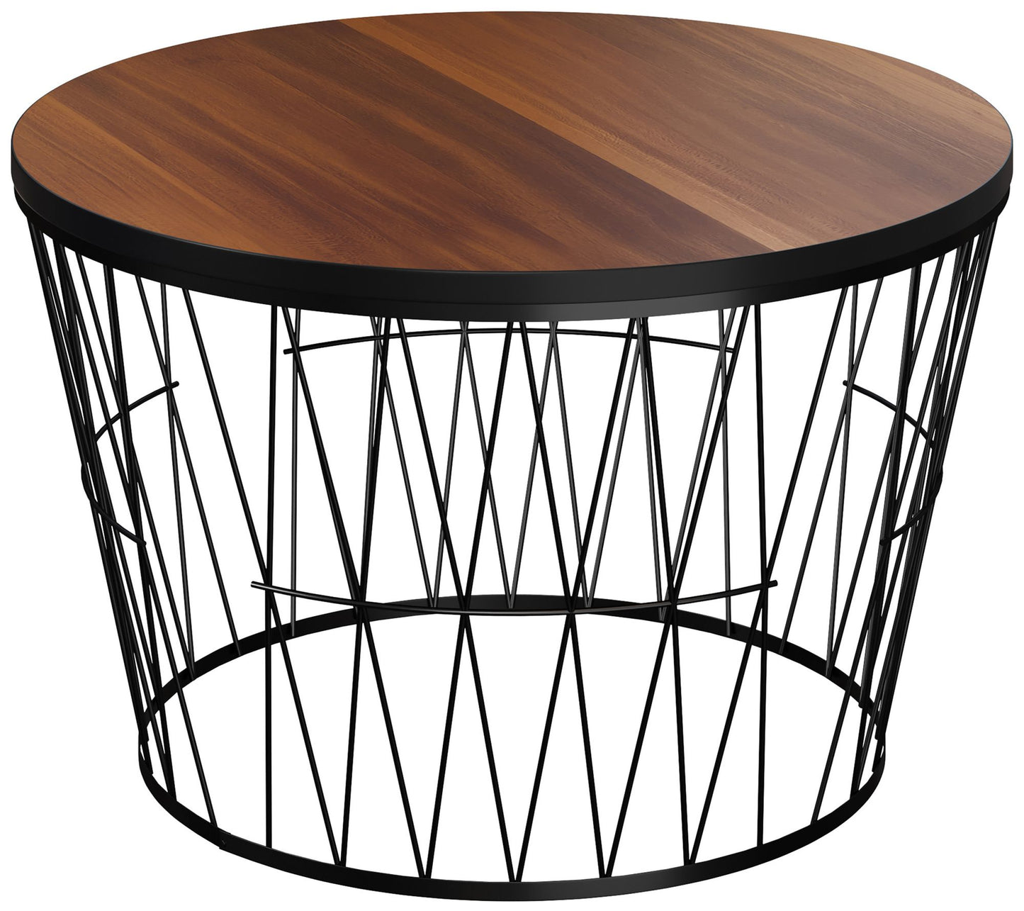 Lavish Home Round Coffee Table Geometric Base Accent Table