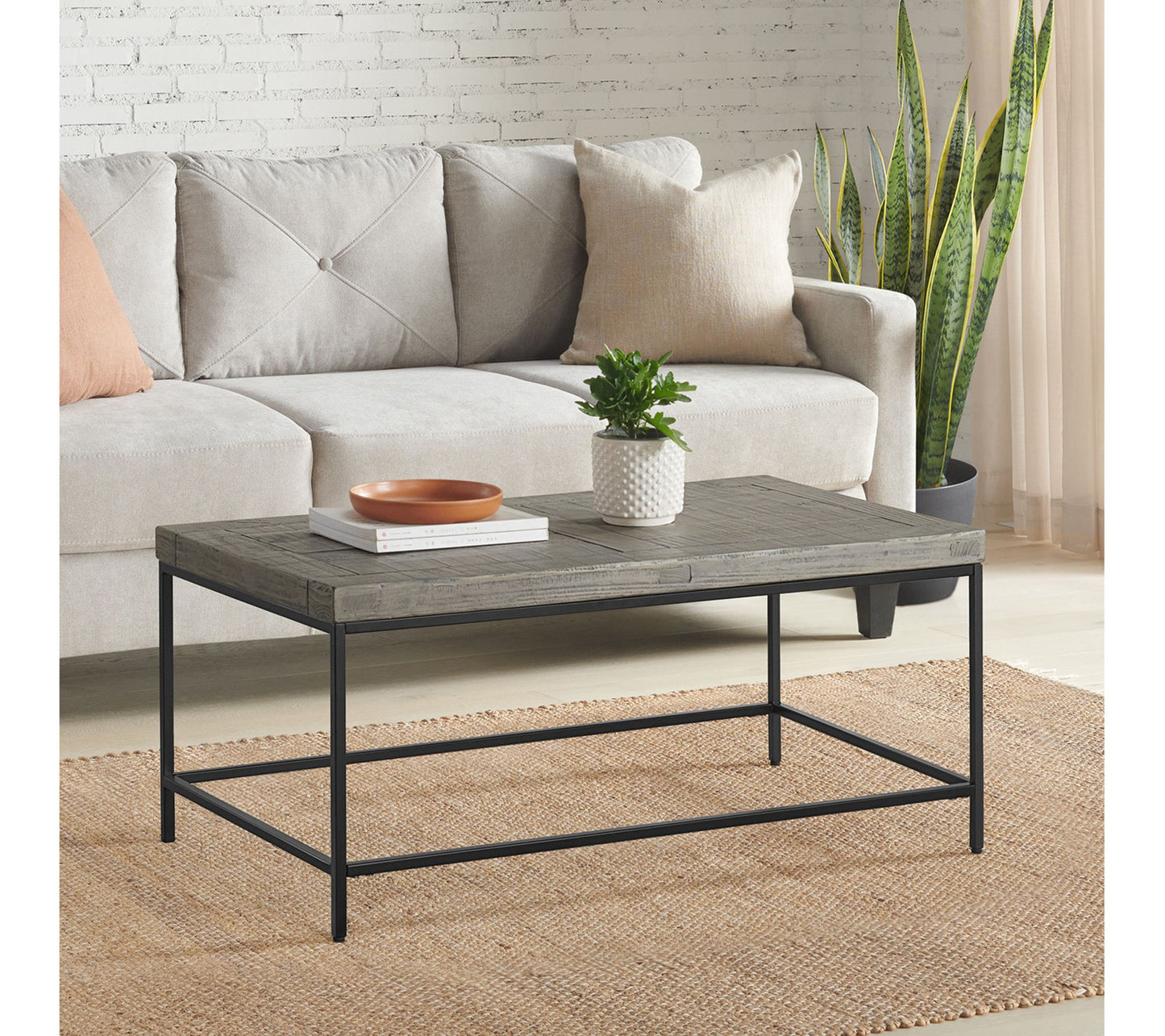 Lavish Home Coffee Table Industrial Modern Table