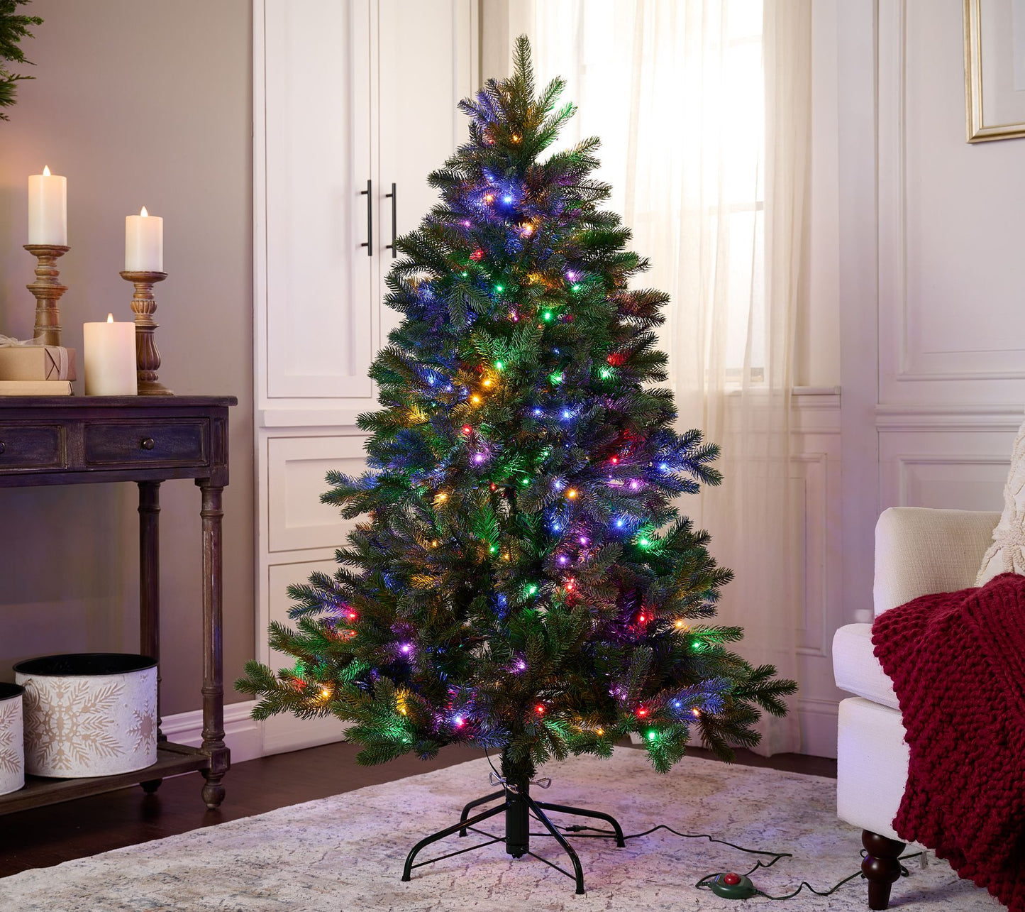 5' Twinkling Natural Touch Spruce Tree by Valerie