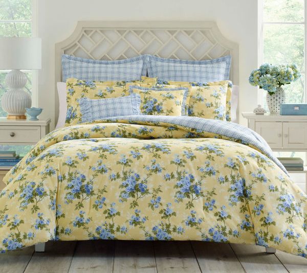 Laura Ashley Cassidy - Yellow Twin Duvet CoverBonus Set