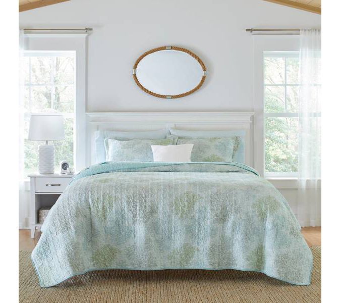 Laura Ashley Saltwater Blue King Quilt-Sham Set