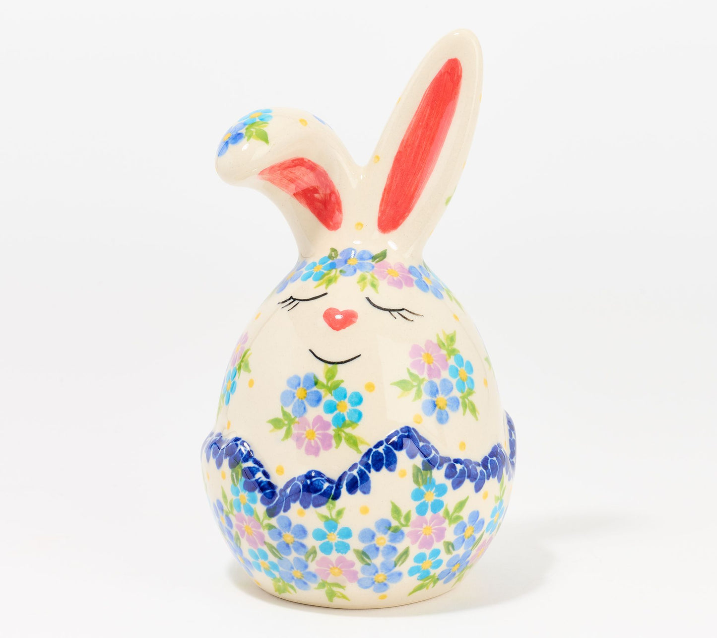 Lidia's Polish Pottery Hand Painted Bunny in an Egg