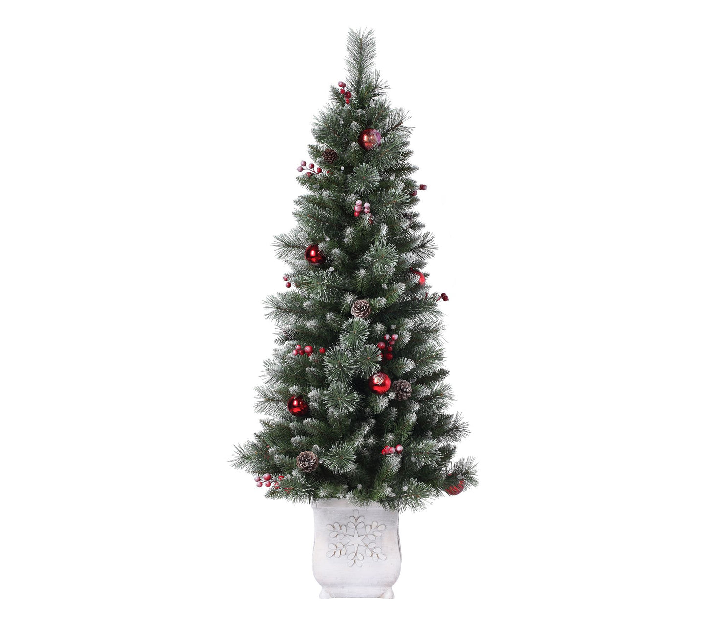 Haute Decor 4.5' Prelit Frosted Ithica Pine Potted Tree