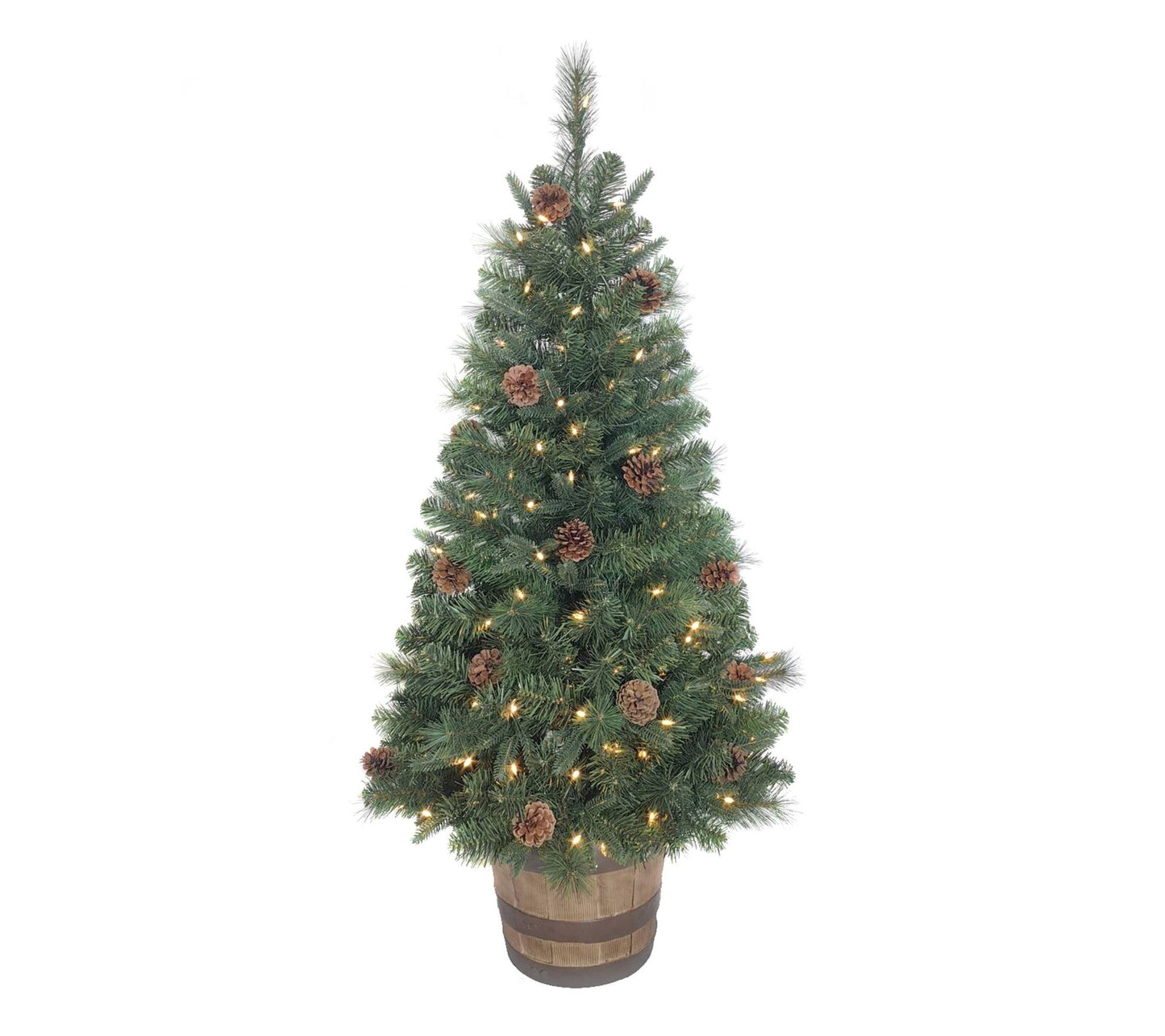Haute Decor 4' Prelit Whiskey Barrel Potted Tree