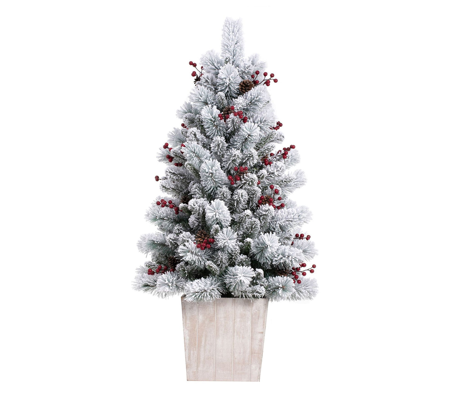 Haute Decor 4' Prelit Frosted Ashcroft Fir Potted Tree
