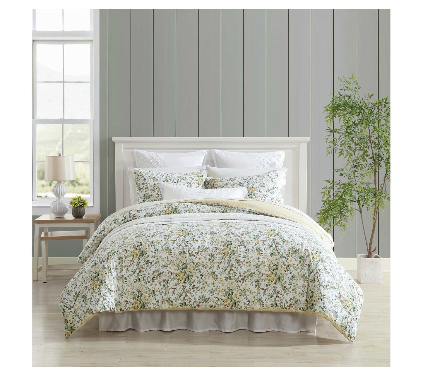 Laura Ashley Country Meadow Gold King Comforter Sham Set