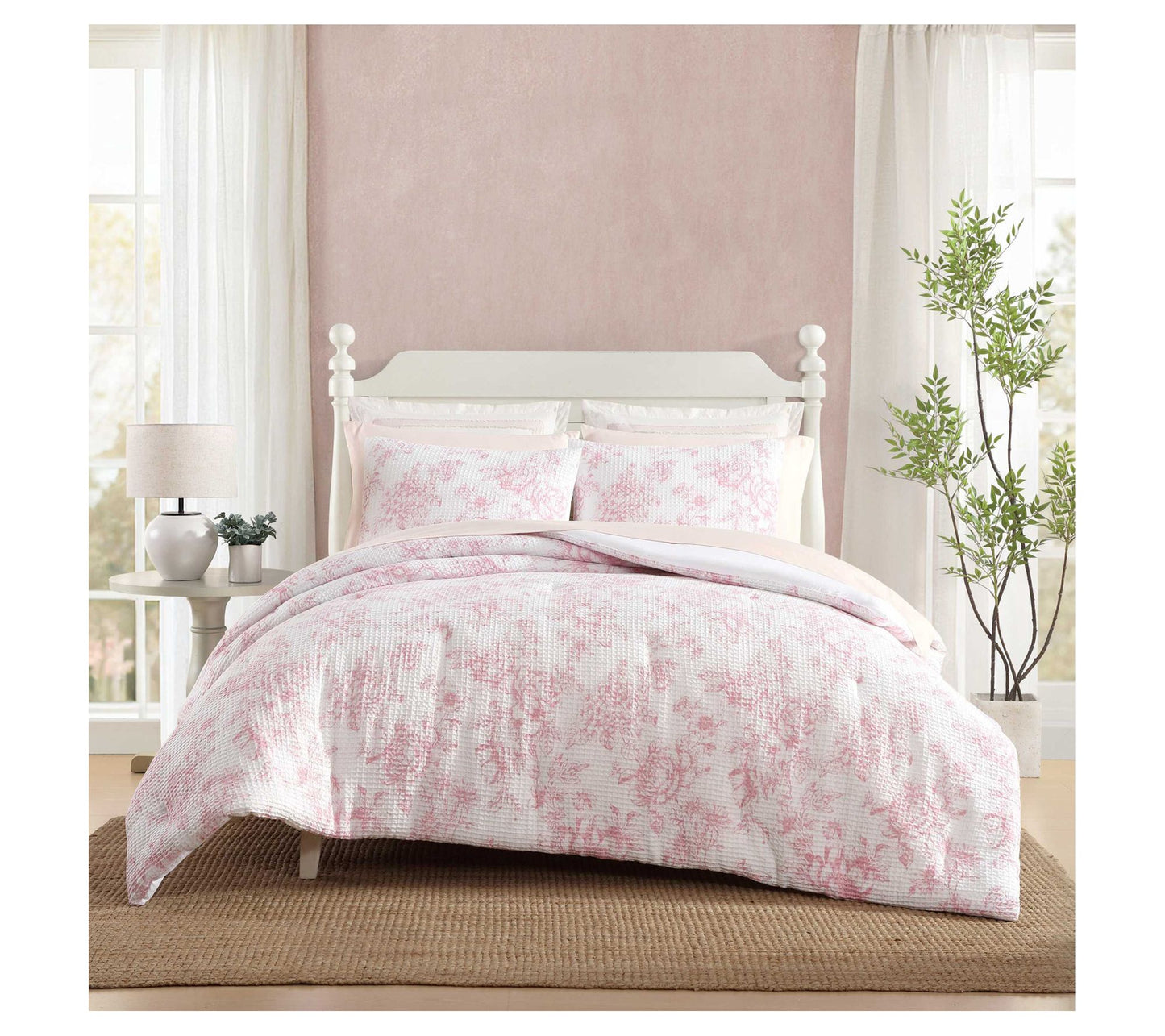 Laura Ashley Delphine Waffle King Comforter Sham Set