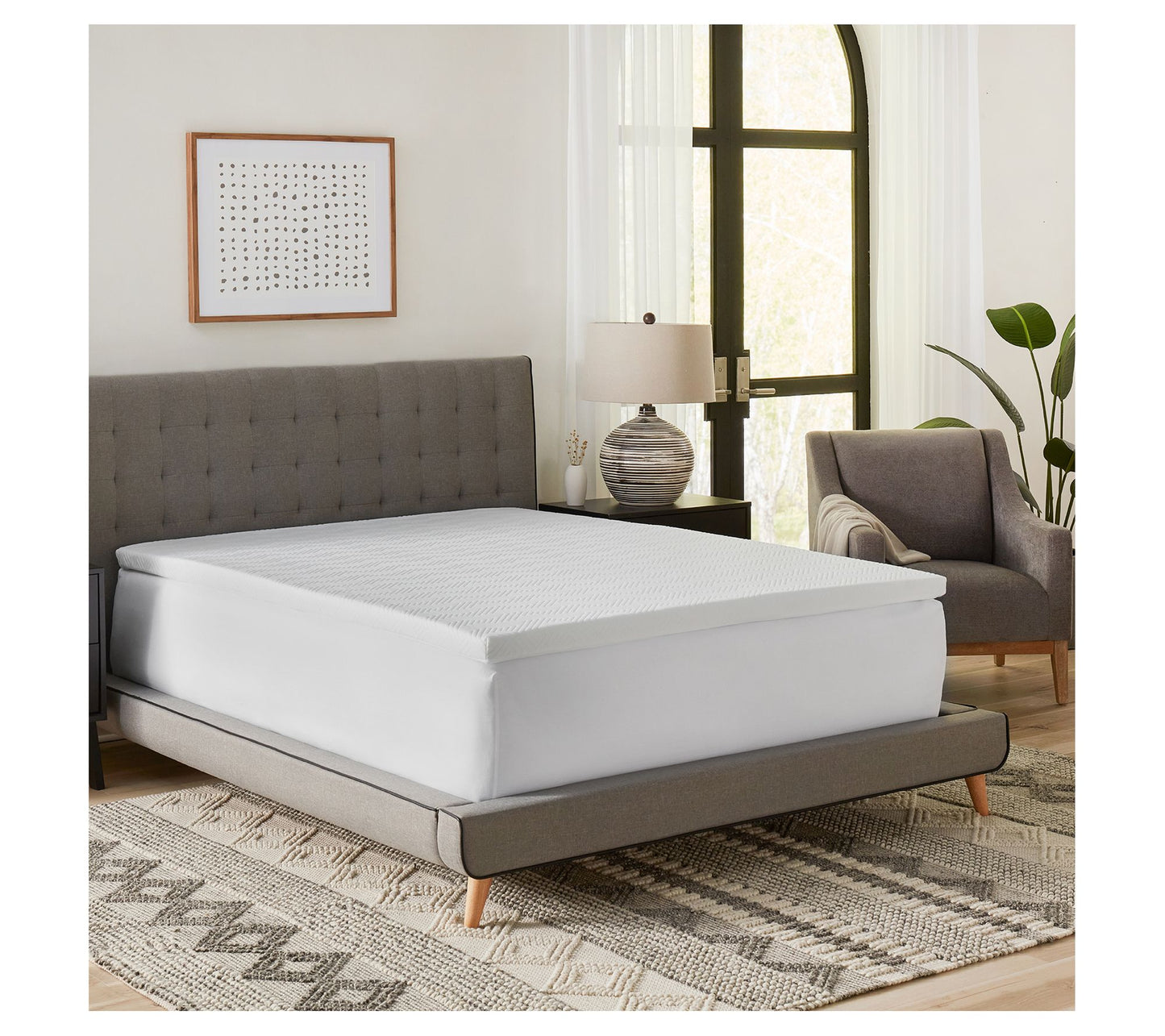Bodipedic 2" Gel Memory Foam Mattress Topper with Cover, King