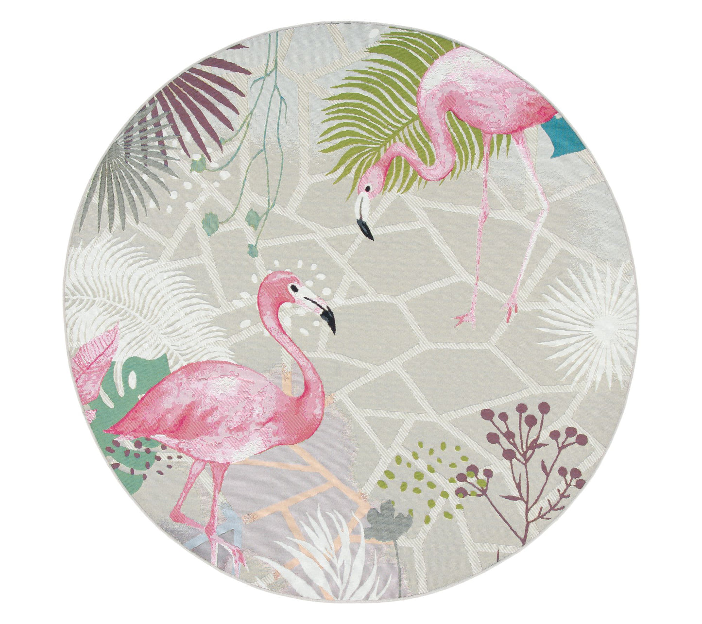 Safavieh Barbados Flamingo Bay 6'-6" x 6'-6" Round Rug