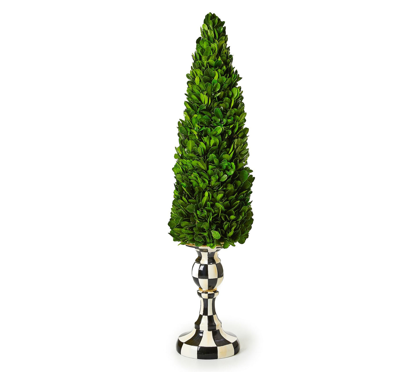 MacKenzie-Childs Courtly Check Large Pedestal Boxwood Tree