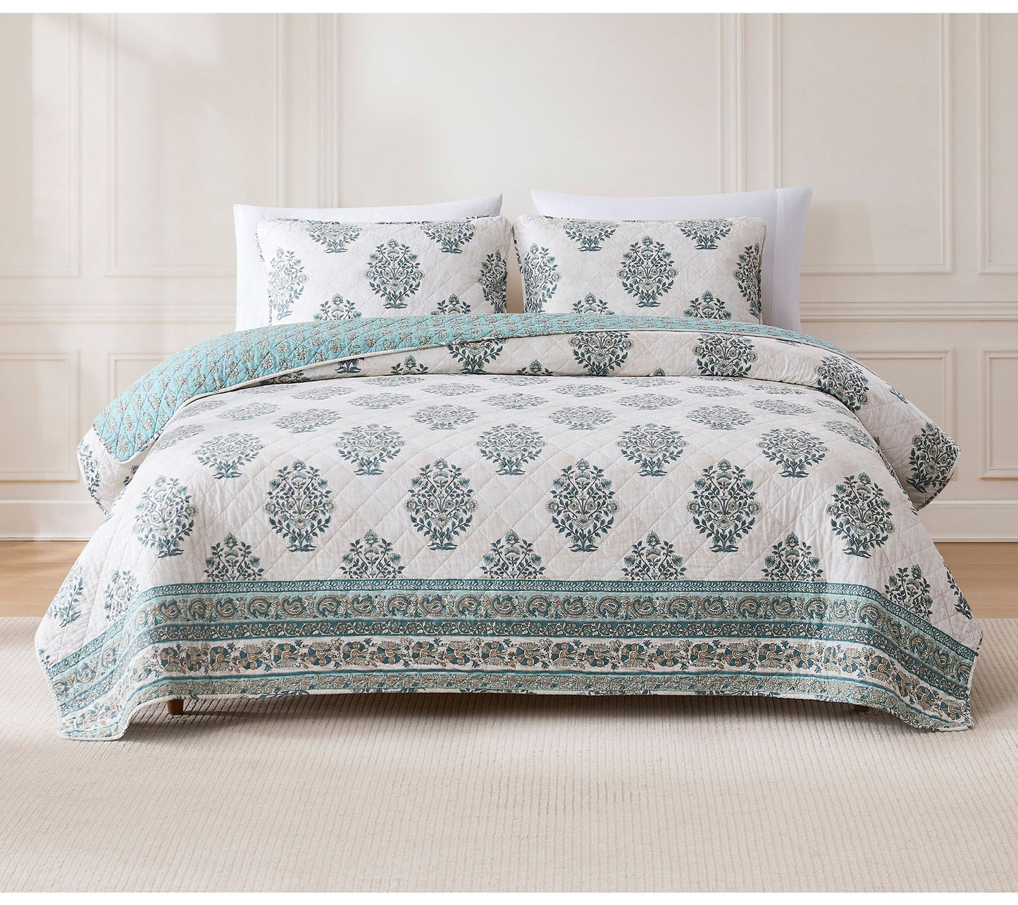 Lush Decor Sofia Flower Reversible Cotton QuiltSet King/Cal K