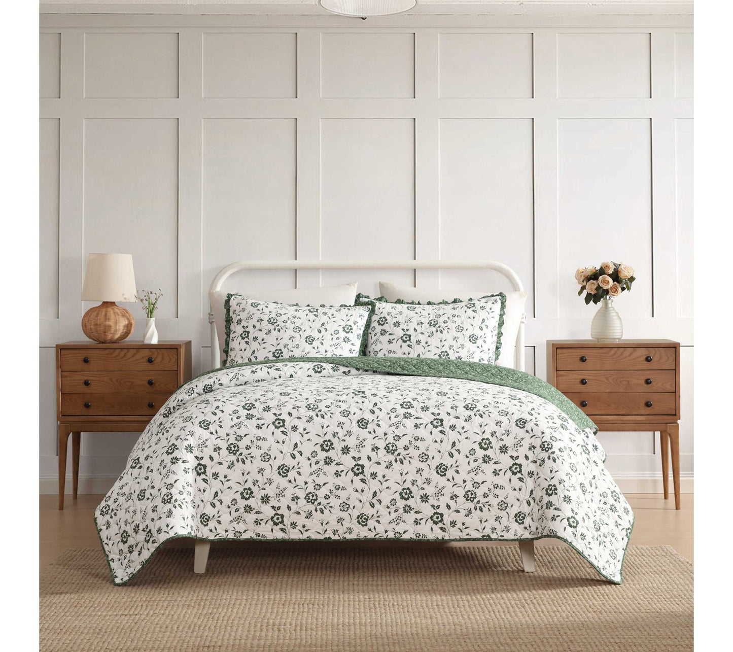 Laura Ashley Miranda Cotton King Quilt Set