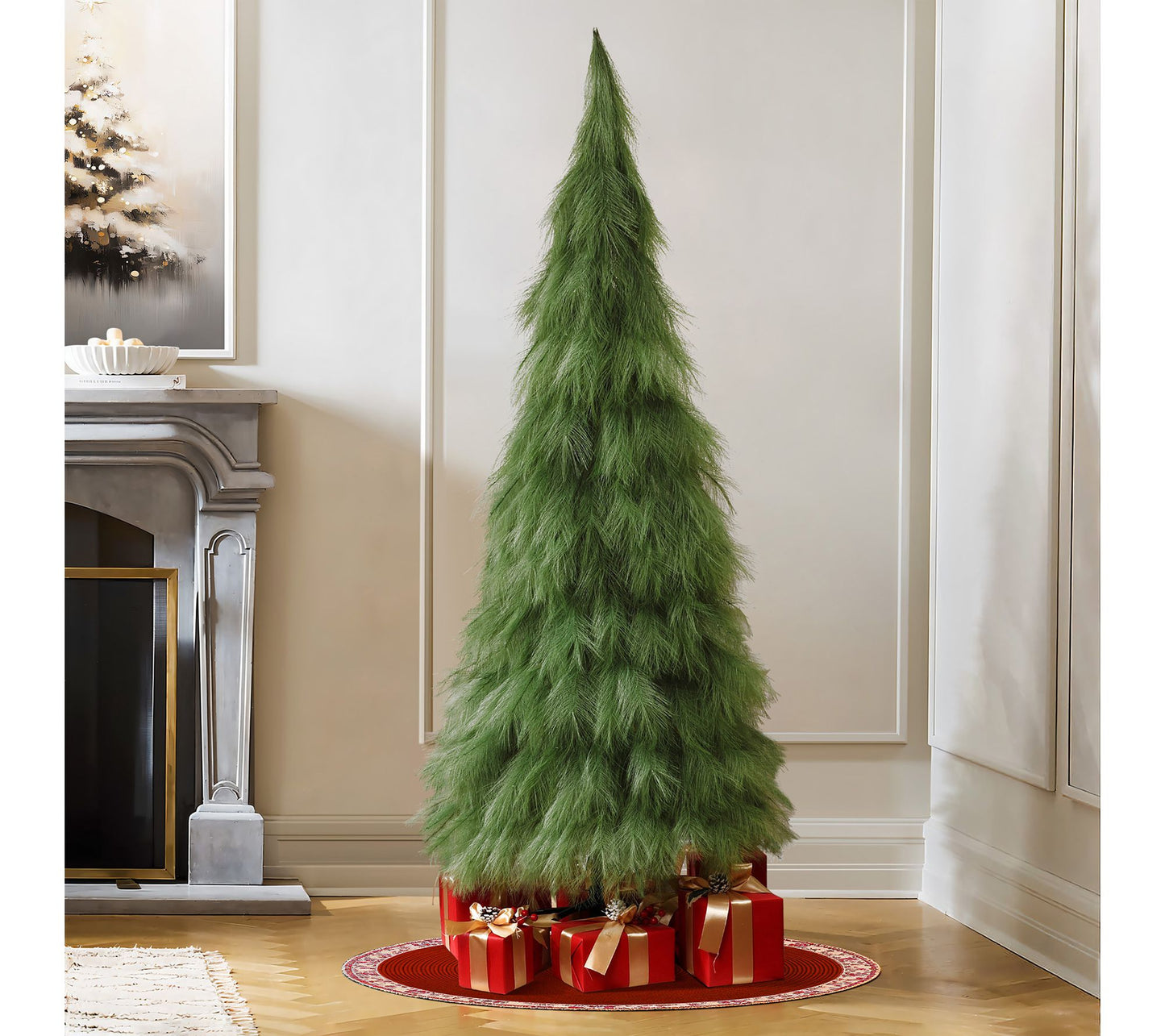 LuxenHome 6ft Holiday Artificial Pampas Grass Tree in Green