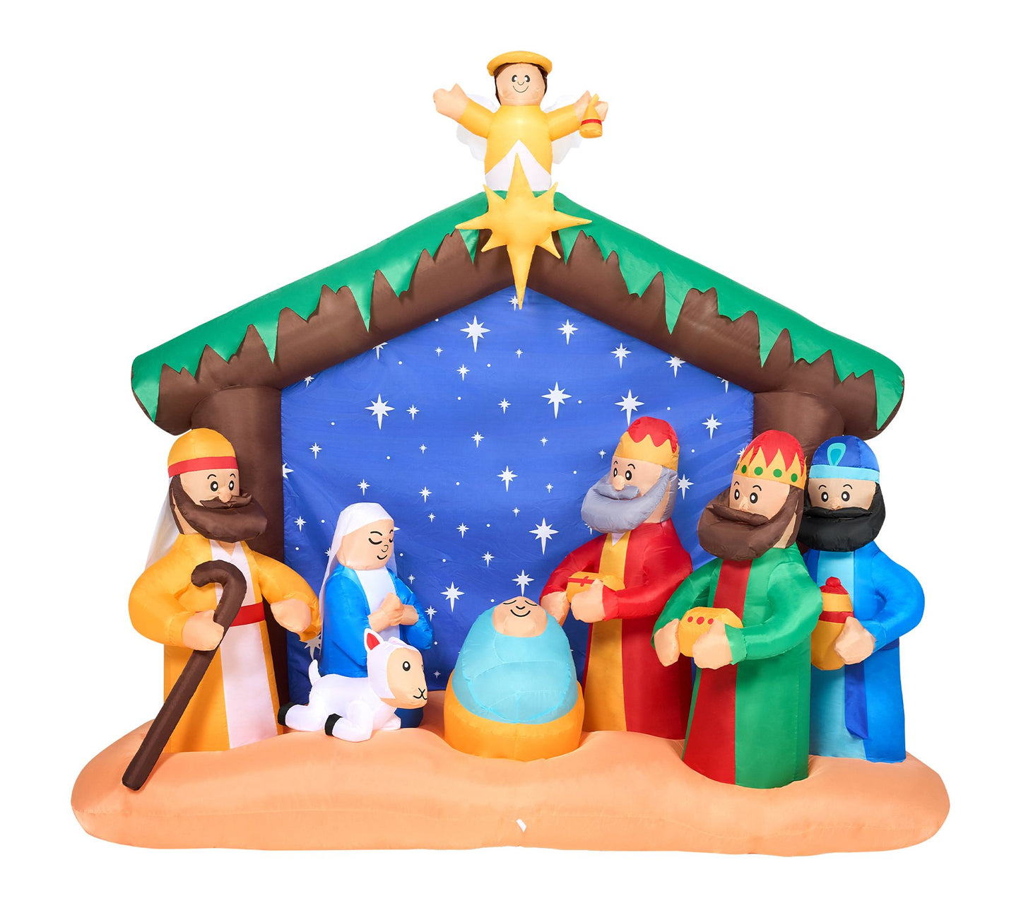 Joyfy 8ft Long Christmas Inflatable Nativity Scene