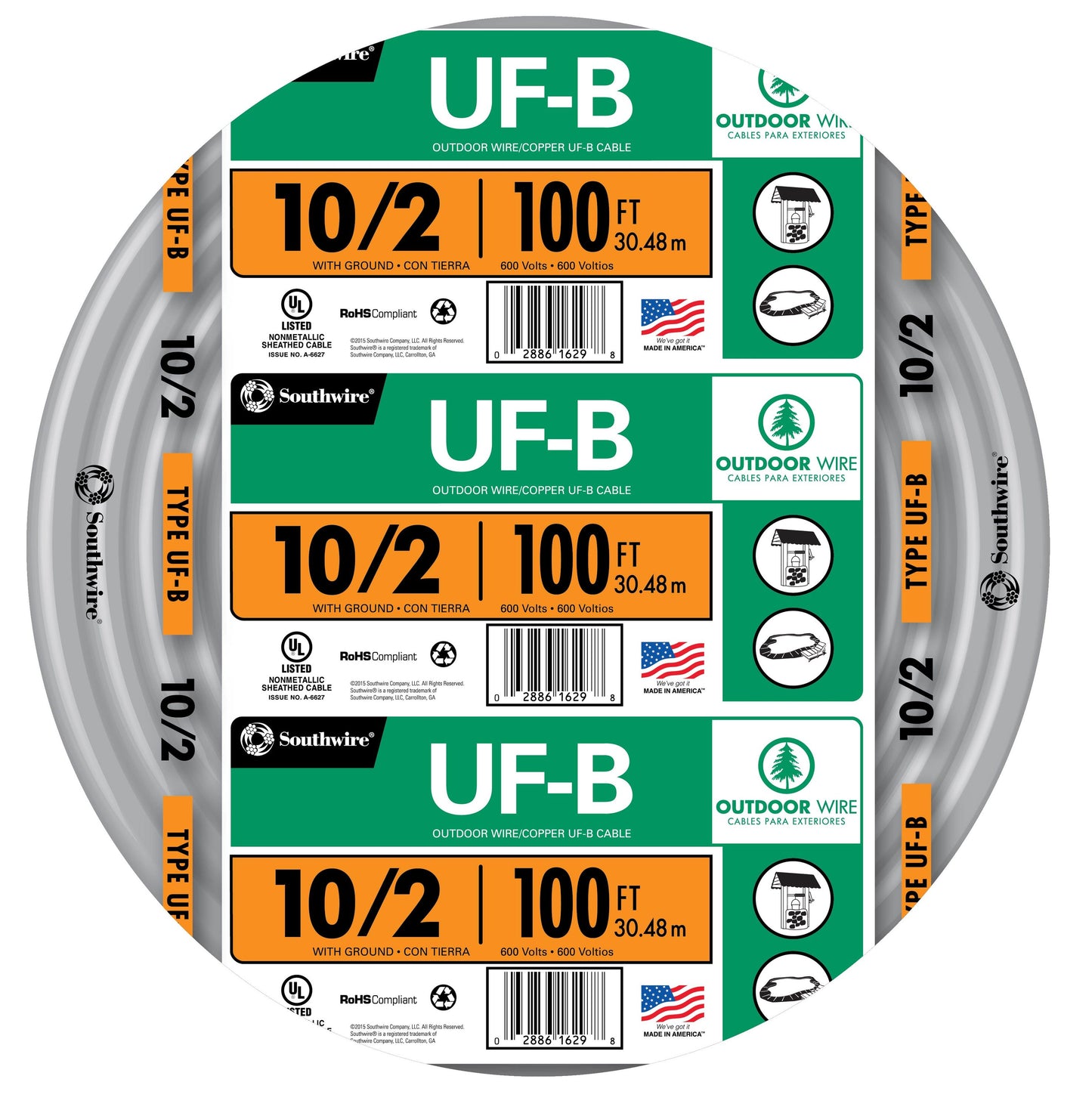 Southwire 100-ft 10/2 UF-B Wire W/G (By-the-roll) 13056728