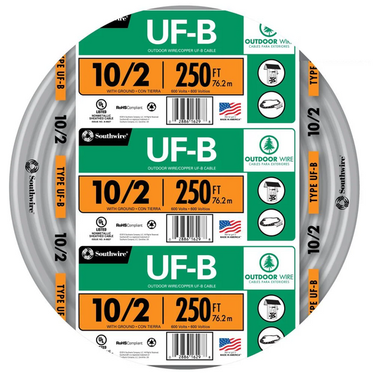 Southwire 250-ft 10/2 Solid UF-B Wire W/G (By-the-roll) 13056755